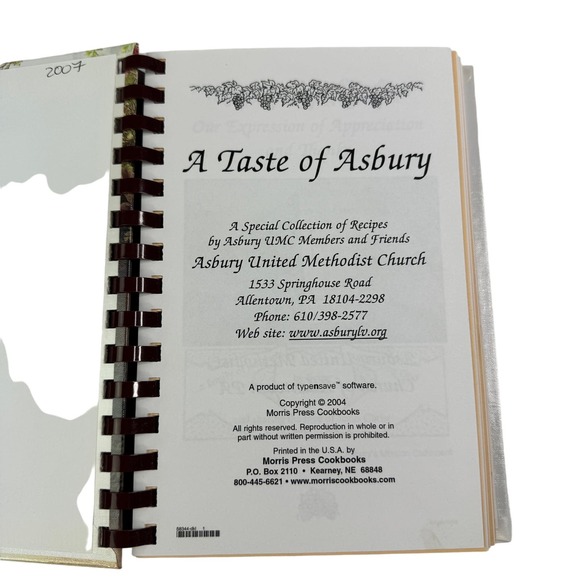 Asbury United Methodist Church Allentown PA Cookbook Midwest Recipes - Picture 2 of 6